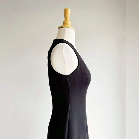 🖤 Vintage Liz Claiborne Black Dress – Classic Square Neck Midi (6) - Picture 5 of 8